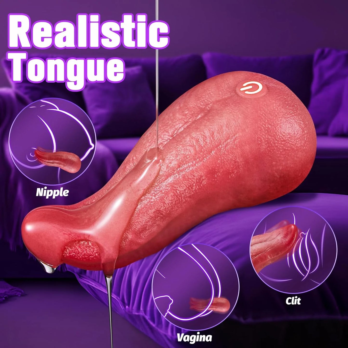 💞 Female Tongue Vibrator Toy - 3 in 1 Realistic Vibrator Adult Toy